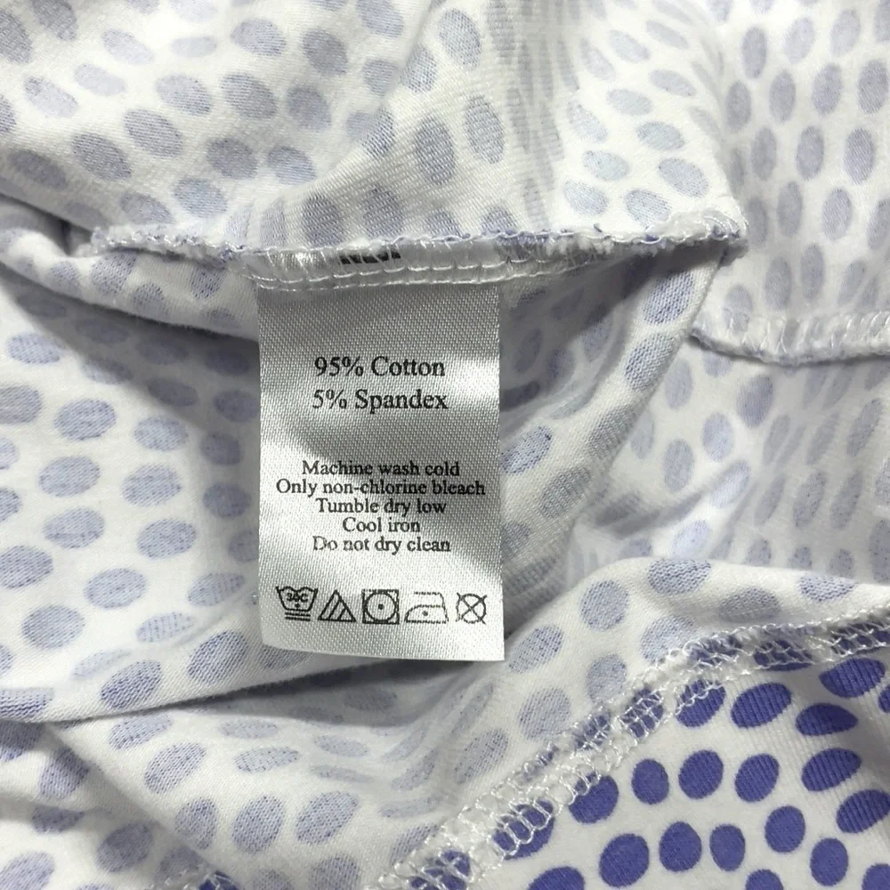 Duffield Lane Scalloped Hem Cornflower Blue and White Patterned Dress Small - Picture 6 of 13